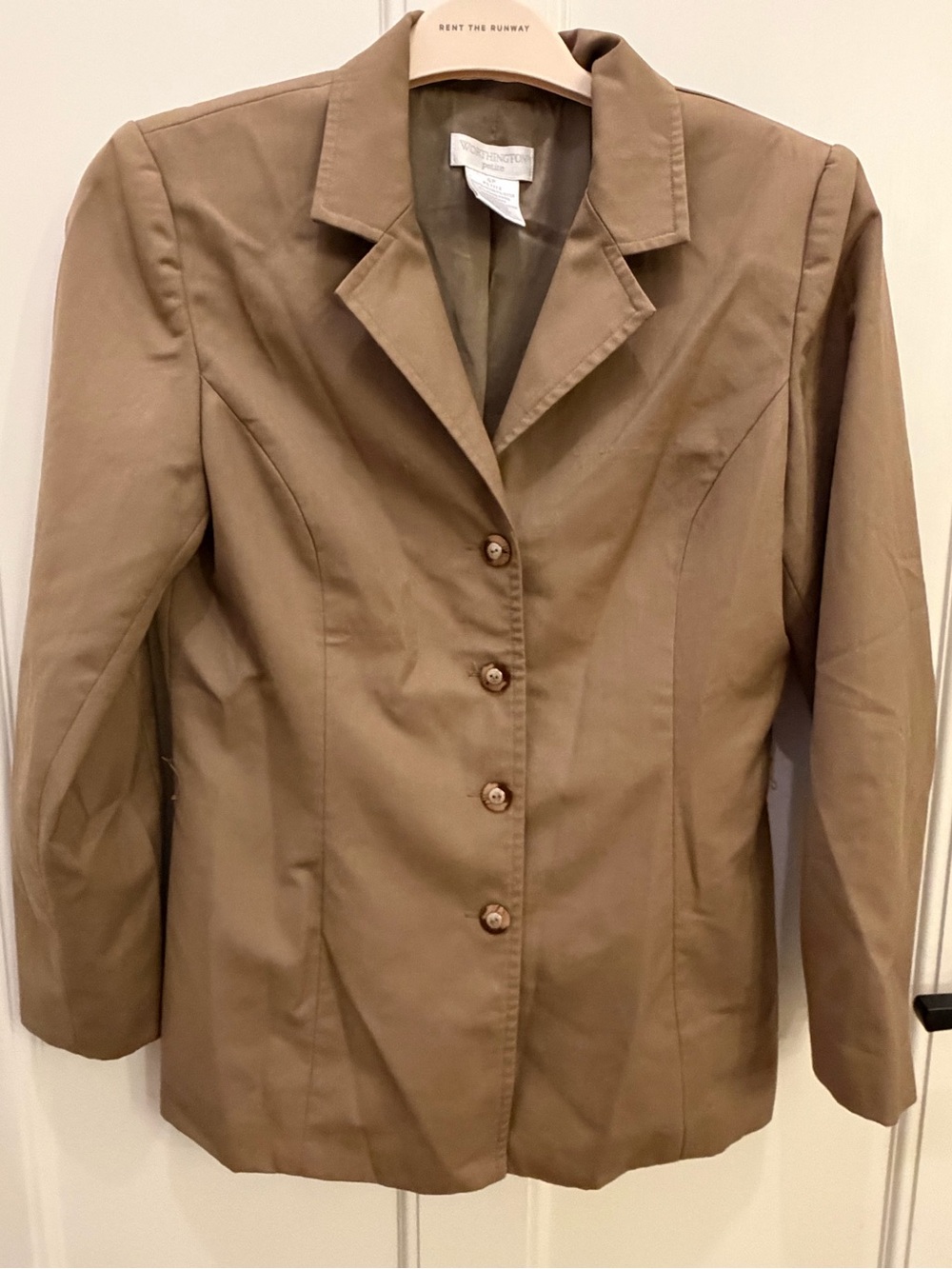Worthington Petite Tan Camel Blazer Jacket Size 6P Gently Used